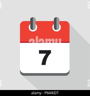 Vector Illustration von Red Kalender 7-Symbol EPS 10. Stock Vektor