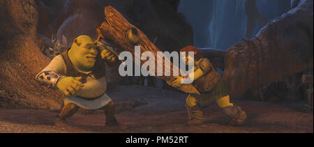 Fiona (CAMERON DIAZ) versucht, einen Sinn in Shrek (MIKE MYERS) in "Shrek Forever nach "Knock Stockfoto