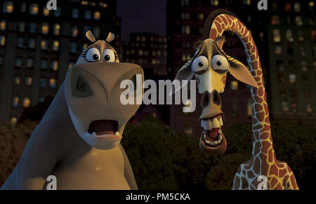 Film Still / Werbung immer noch von "Madagascar" Gloria das Nilpferd und Melman die Giraffe © 2005 Dream Works Foto: Dream Works Animation SKG-Datei Referenz # 307361118 THA nur für redaktionelle Verwendung - Alle Rechte vorbehalten Stockfoto