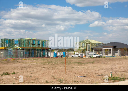 Neue Häuser und Wohnungen zu Marsden Park in North West Sydney, New South Wales, Australien Stockfoto