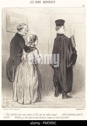 Dire... que Nous avons un Fils qui Est... avocat... Stand: 1846. Medium: Lithographie. Museum: Nationalgalerie, Washington DC. Thema: Honoré Daumier. Stockfoto