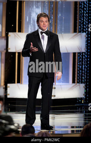 Matt Damon präsentiert auf der 68. jährlichen Golden Globe Awards im Beverly Hilton in Beverly Hills, CA am Sonntag, 16. Januar 2011. Stockfoto