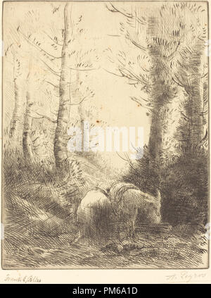 Bauer und sein Esel (Le fermier et son Ane). Medium: Radierung und Kaltnadel. Museum: Nationalgalerie, Washington DC. Autor: Alphonse Legros. Stockfoto