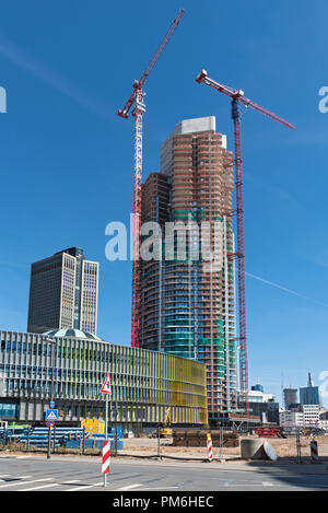 Grand Tower, einem Hochhaus Gebäude im Bau in Frankfurt am Main, Deutschland. Stockfoto