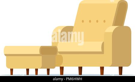 Vector Illustration Sessel mit Fußhocker Stock Vektor