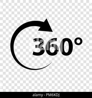 Winkel 360 Grad zeichen Symbol Geometrie mathematische Symbol volle Rotation Vector EPS Abbildung 10 Stock Vektor