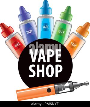 Vektor Logo für den Shop von elektronischen Zigaretten Stock Vektor