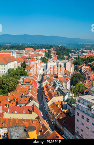 Zagreb, Kroatien, Panoramaaussicht Stockfoto