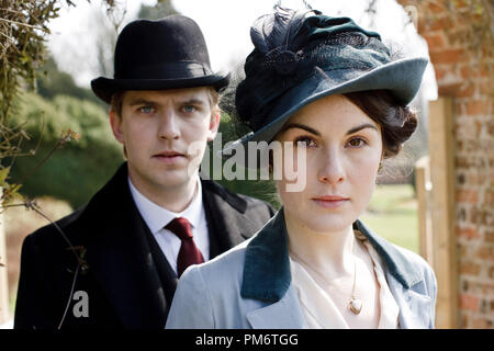 Dan Stevens und Michelle Dockery im Downton Abtei Stockfoto