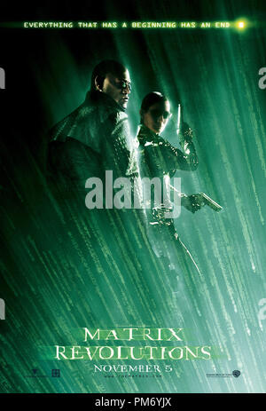 Studio Werbung immer noch von der "Matrix Revolutions" Morpheus und Trinity Poster © 2003 Warner Datei Referenz # 307531015 THA nur für redaktionelle Verwendung - Alle Rechte vorbehalten Stockfoto