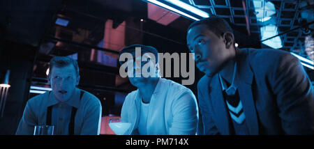 Szenenfoto aus "RocknRolla" Geoff Bell, Jeremy Piven, Chris "Ludacris" Bridges © 2008 Warner Brothers Datei Referenz # 307551104 THA nur für redaktionelle Verwendung - Alle Rechte vorbehalten Stockfoto