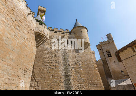 Palacio Real, Palast der Könige von Navarra von Olite, Olite, Navarra, Spanien Stockfoto