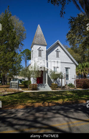 Fort White United Methodist Church ist in einer ländlichen Kleinstadt im Norden von Zentral Florida. Stockfoto