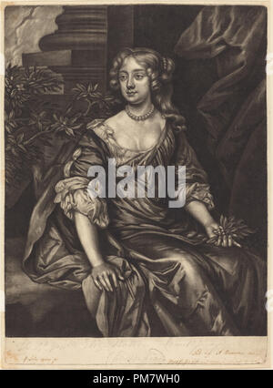 Das Recht ehrenwerte Lady Elizabeth Butler, Gräfin von Chesterfield. Vom: C. 1680. Abmessungen: Platte: 33,8 x 24,5 cm (13 5/16 x 9 5/8 in.) Blatt: 44,6 x 25,4 cm (17 9/16 x 10 in.). Medium: mezzotint auf Bütten [Beweise]. Museum: Nationalgalerie, Washington DC. Autor: Alexander Browne nach Sir Peter Lely. Stockfoto