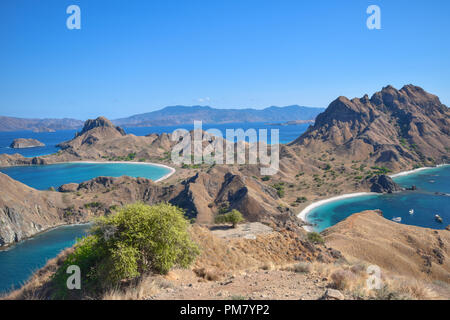 Die schönen Indonesischen Paradies der Insel Padar im Komodo National Park. Stockfoto
