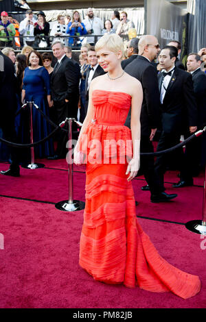 Michelle Williams, Oscar-nominiert für die Leistung von einer Schauspielerin in einer Hauptrolle, kommt für die 84. jährlichen Academy Awards aus Hollywood, CA Februar 26, 2012. Stockfoto