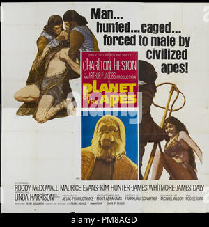 Studio Werbung: 'Planet der Affen', 1968 Twentieth Century Fox Film Corporation Poster Charlton Heston, Roddy McDowall, Kim Hunter, Maurice Evans, James Whitmore, James Daly Datei Referenz # 31780 746 Stockfoto