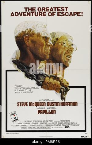 Studio Werbung: 'Papillon' 1973 Allied Künstler Poster Steve McQueen, Dustin Hoffman Datei Referenz Nr.31790 939 THA Stockfoto