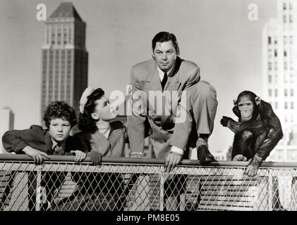 Johnny Weissmuller, Johnny Sheffield und Maureen O'Sullivan ' Tarzan's New York Adventure" 1942 MGM Datei Referenz # 31202 190 THA Stockfoto