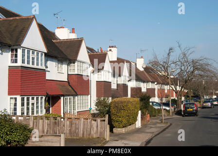 Edwardian Doppelhaushälften in East Sheen, London, England Stockfoto