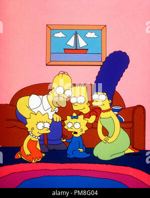 Film Still / Werbung immer noch von "Die Simpsons" Die Simpson Familie, (Maggie Simpson, Lisa Simpson, Homer Simpson, Bart Simpson, Marge Simpson) 1993 Datei Referenz # 31371060 THA nur für redaktionelle Verwendung Alle Rechte vorbehalten Stockfoto