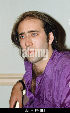 Nicolas Cage in "Wild at Heart", Pressekonferenz, 1990. © GFS/Hollywood Archiv - Alle Rechte vorbehalten File Reference # 31515 395 Stockfoto