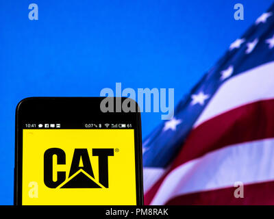 Caterpillar Inc. Logo gesehen auf einem Smartphone angezeigt. Stockfoto