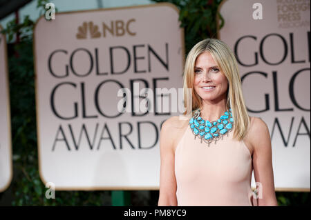 Heidi Klum nimmt an der 69. jährlichen Golden Globes Awards im Beverly Hilton in Beverly Hills, CA am Sonntag, den 15. Januar 2012. Stockfoto