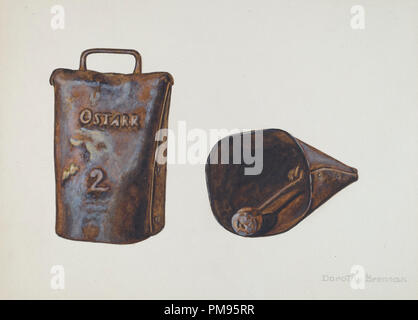 Cow Bell. Stand: 1935/1942. Maße: gesamt: 22,9 x 30,6 cm (9 x 12 1/16 in.). Medium: Aquarell, Gouache, und Graphit auf Pappe. Museum: Nationalgalerie, Washington DC. Autor: Dorothy Brennan. Stockfoto