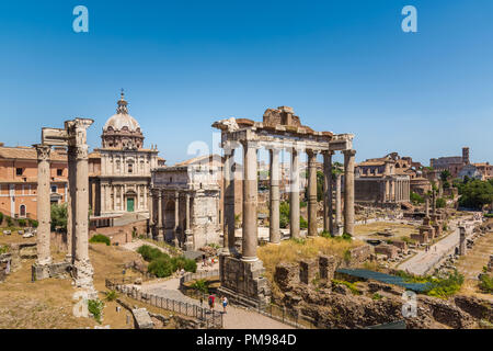 Blick auf das Forum Romanum nach Osten, Rom, Italien Stockfoto