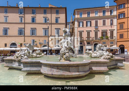 Fontana del Nettuno, Piazza Navona, Rom, Italien Stockfoto