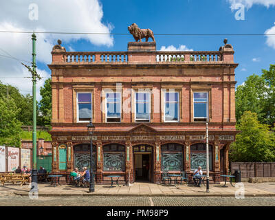 Crich Straßenbahn Village Museum, Derbyshire, Großbritannien Stockfoto