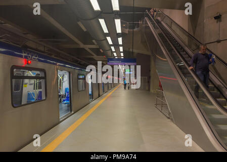 Sao Paulo, Brasilien, Mai 26, 2018 : In der Eucalipto Marke neue U-Bahn Station in Sao Paulo. Stockfoto