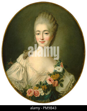 Jeanne Bécu, Comtesse du Barry. Vom: C. 1770/1774. Abmessungen: Insgesamt (oval): 71 x 59 cm (27 15/16 x 23 1/4 in.). Medium: Öl auf Leinwand. Museum: Nationalgalerie, Washington DC. Autor: François-Hubert Drouais. Stockfoto