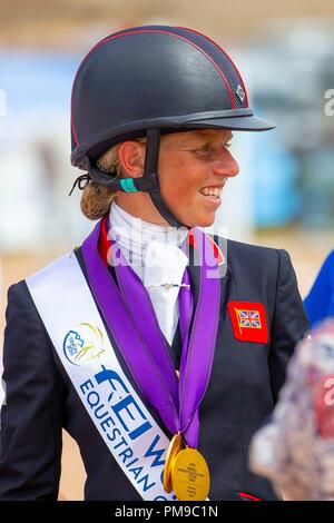 Sieger. Goldmedaille. Einzelnen. Team. Ros Canter. GBR. Showjumping Eventing. Tag 6. World Equestrian Games. WEG 2018 Tryon. North Carolina. USA. 17.09.2018. Stockfoto