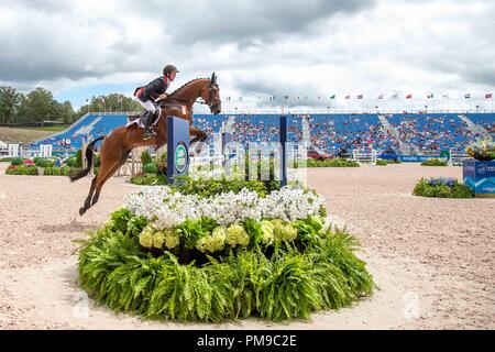 Tom Mcewan. Toledo de Kerser. GBR. Dressurreiten Springreiten Tag 6. World Equestrian Games. WEG 2018 Tryon. North Carolina. USA. 17.09.2018. Stockfoto