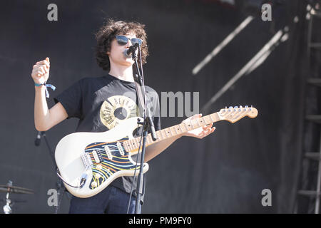 Chicago, Illinois, USA. 16 Sep, 2018. FINN WOLFHARD von Calpurnia während Riot Fest am Douglas Park in Chicago, Illinois Credit: Daniel DeSlover/ZUMA Draht/Alamy leben Nachrichten Stockfoto