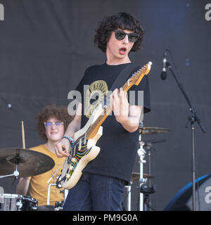 Chicago, Illinois, USA. 16 Sep, 2018. FINN WOLFHARD von Calpurnia während Riot Fest am Douglas Park in Chicago, Illinois Credit: Daniel DeSlover/ZUMA Draht/Alamy leben Nachrichten Stockfoto