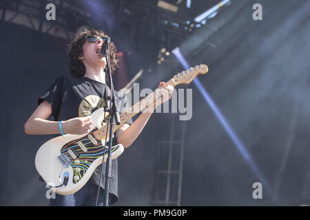 Chicago, Illinois, USA. 16 Sep, 2018. FINN WOLFHARD von Calpurnia während Riot Fest am Douglas Park in Chicago, Illinois Credit: Daniel DeSlover/ZUMA Draht/Alamy leben Nachrichten Stockfoto