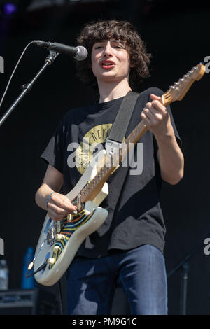 Chicago, Illinois, USA. 16 Sep, 2018. FINN WOLFHARD von Calpurnia während Riot Fest am Douglas Park in Chicago, Illinois Credit: Daniel DeSlover/ZUMA Draht/Alamy leben Nachrichten Stockfoto
