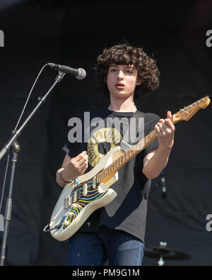 Chicago, Illinois, USA. 16 Sep, 2018. FINN WOLFHARD von Calpurnia während Riot Fest am Douglas Park in Chicago, Illinois Credit: Daniel DeSlover/ZUMA Draht/Alamy leben Nachrichten Stockfoto