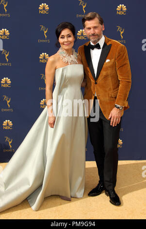 Los Angeles, Kalifornien, USA. 17 Sep, 2018. 17. September 2018 - Los Angeles, Kalifornien - und Nukaaka Coster-Waldau Nikolaj Coster-Waldau. 70Th Primetime Emmy Awards statt bei Microsoft Theatre L.A. Leben. Photo Credit: Faye Sadou/AdMedia Credit: Faye Sadou/AdMedia/ZUMA Draht/Alamy leben Nachrichten Stockfoto