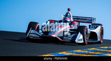 Sonoma, Ca, USA. 16 Sep, 2018. A: Team Penske Fahrer Leistung (12) von Australien übernimmt Platz 3 Während der GoPro Grand Prix von Sonoma Verizon Indycar Meisterschaft an der Sonoma Raceway Sonoma, Ca Thurman James/CSM/Alamy leben Nachrichten Stockfoto