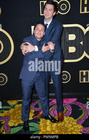 Los Angeles, USA. September 17, 2018: Kieran Culkin & Nicholas Braun an der HBO Emmy Partei an der Pacific Design Center. Bild: Paul Smith/Featureflash Credit: Sarah Stewart/Alamy leben Nachrichten Stockfoto