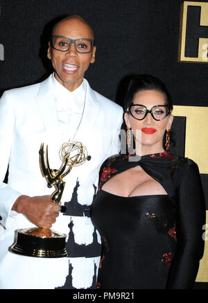 West Hollywood, USA. 17. Sep 2018. (L - R) TV-Persönlichkeit RuPaul und Sängerin Michelle Visage besuchen HBO Offizielle 2018 Emmy nach Partei am 17. September 2018 bei Pacific Design Center in West Hollywood, Kalifornien. Foto von Barry King/Alamy leben Nachrichten Stockfoto