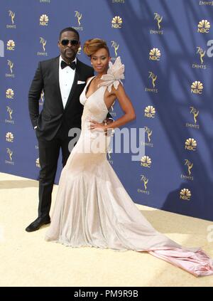 Sterling Brown, Ryan Michelle Bathe in der Ankunftshalle für 70th Primetime Emmy Awards 2018 - ANKUNFT, Microsoft Theatre, Los Angeles, CA 17. September 2018. Foto von: Elizabeth Goodenough/Everett Collection Stockfoto