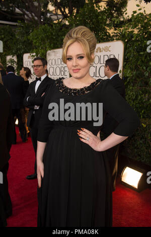 Für BEST ORIGINAL SONG - MOTION PICTURE "SKYFALL" für "SKYFALL" Musiker Adele Nominiert besucht die 70. jährliche Golden Globe Awards im Beverly Hilton in Beverly Hills, CA am Sonntag, den 13. Januar 2013. Stockfoto