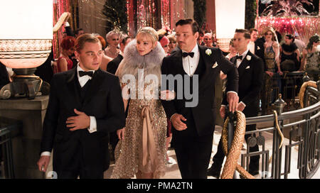 Leonardo DiCaprio, Carey Mulligan, Joel Edgerton und Tobey Maguire in den Warner Bros. Pictures' Der große Gatsby (2013) Stockfoto