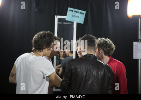 L-r, Harry Styles, Liam Payne, Louis Tomlinson, Niall Horan und Zayn Malik (zurück in die Kamera) in Tri Star Bilder'' eine Richtung: Das sind wir." Stockfoto