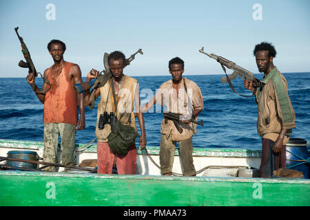 L-r, feysal, Ahmed, Barkhad Barkhad Abdi Abdirahman, Mahat Ali in Columbia Pictures'' Kapitän Phillips' Stockfoto